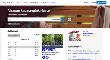 vaasankirjasto.finna.fi skärmbild
